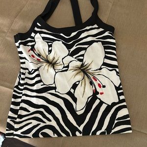 White House Black Market Floral Sweater Top sz Small!